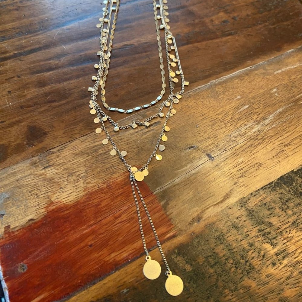 Anthropologie gold layered necklace - Picture 2 of 5